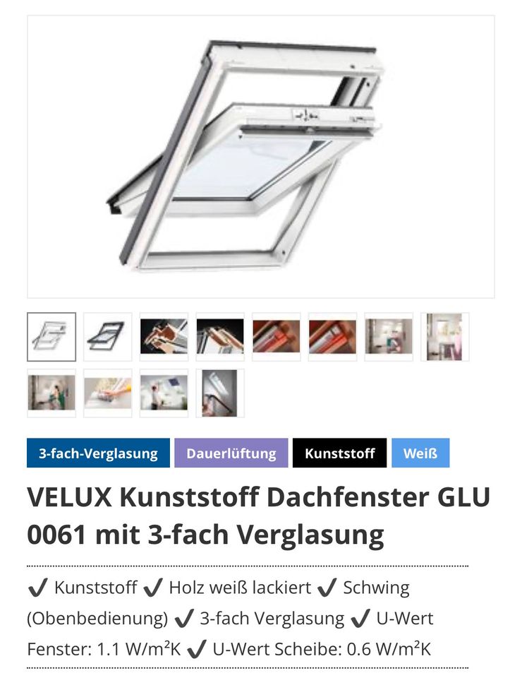 2 x NEU & OVP VELUX Fenster 78 x 160 GLU MK10 0061 in Elmshorn