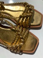 Flache geflochtene Pantolette goldfarben Größe 38 Zara Hamburg-Nord - Hamburg Uhlenhorst Vorschau