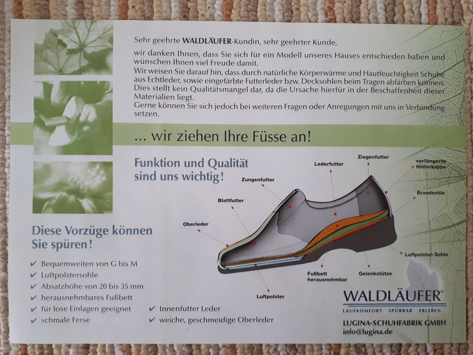 Lederhalbschuh, Comfortschuh, Schnürschuh Waldläufer, Gr. 7 - NEU in Camburg