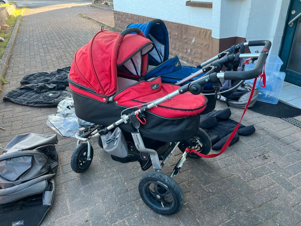 TFK Twinner Twist Duo Zwillingswagen Geschwisterwagen Kinderwagen in Schmelz