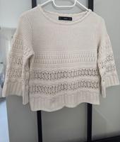 Leichter Strickpullover Mango Gr. 36 cropped Spitze Baumwolle Nordrhein-Westfalen - Steinhagen Vorschau
