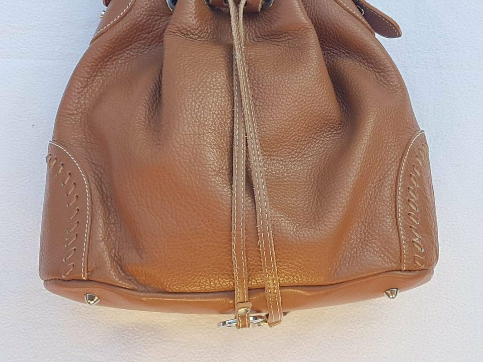 Leder Handtasche von Vera Pelle in Fb.Cognac NEUWERTIG in Groß-Bieberau