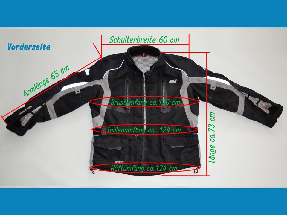 HEIN GERICKE Motorradjacke/XL/schwarz/grau/m.Protektoren/sehr gut in Wolfenbüttel