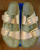 Birkenstock Arizona Veloursleder Gr.43 metallic gold apricot Münster (Westfalen) - Centrum Vorschau