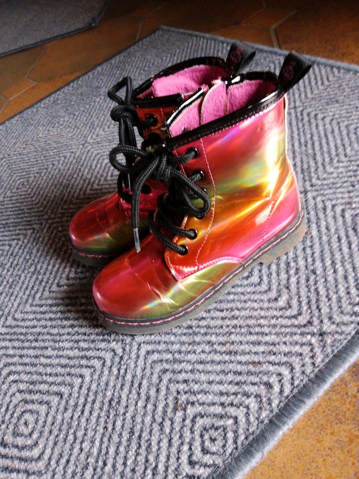 Schuhe, Größe 27, leicht gefüttert, Stiefeletten, bunt metallic in Reichshof