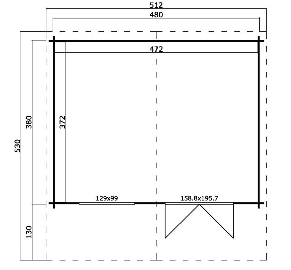 40mm Gartenhaus ca. 500x400 cm Nicky E + Statik Holzhaus in Hahn am See