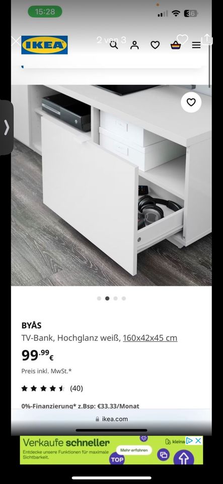 TV Schrank BESTA von Ikea in Herne