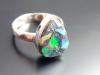 Unikat 925 Sterling Silber Ring Äthiopisch Opal in Pyrit Gr.16,5 Niedersachsen - Hessisch Oldendorf Vorschau