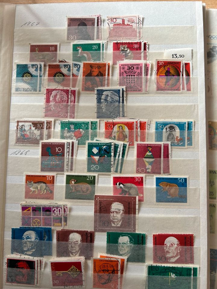 120 Briefmarken BRD gestempelt: Jahrgänge 1967/68 (einzeln: PnV) in Randersacker