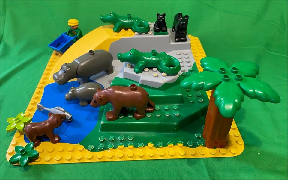 LEGO DUPLO * VINTAGE ZOO PLATTE * Nilpferd Krkodil Bär Panther in Tornesch