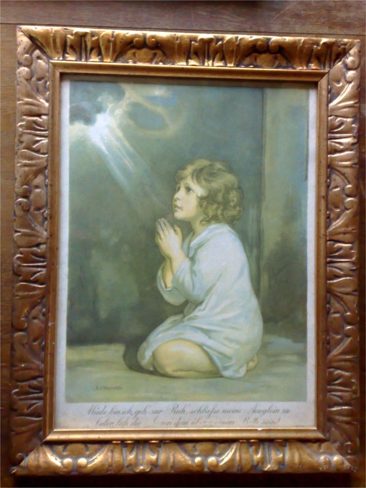 Kunstdruck 1900 - S. J. Reynolds - Der Kleine Samuel im Gebet in Geyer