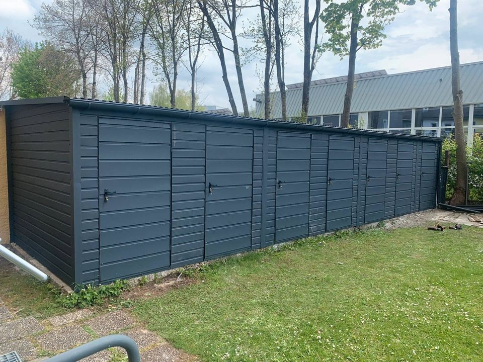 Fertiggarage Doppelgarage 8x6 mit Carport3x6 Silber Montage in Bremen