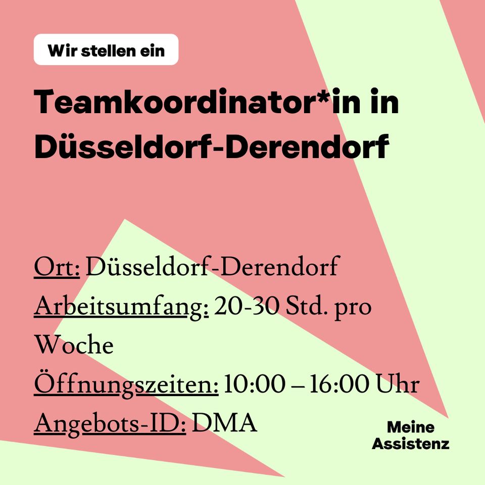 Teamkoordinator*in (m/w/d) in Düsseldorf-Derendorf in Düsseldorf