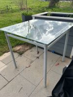 Glastisch Metallgestell mit Glasplatte Esstisch Gartentisch Baden-Württemberg - Kusterdingen Vorschau