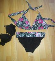Toller 3tlg. Bikini braun - Blumen Muster  Gr S 36 Rheinland-Pfalz - Lorscheid Vorschau