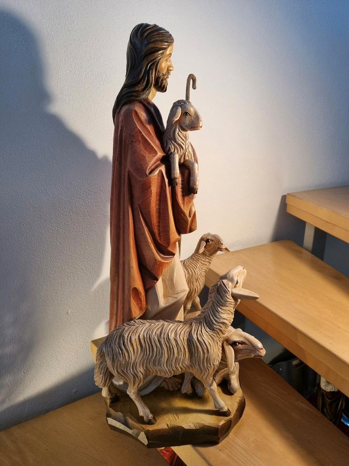 JESUS CHRISTUS XXL HOLZ  HEILIGENFIGUR HOLZFIGUR ALT KUNST DEKO in Kumhausen