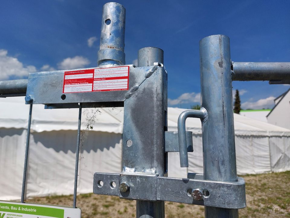 Bauzauntor Baustellentor mit Torklinke, Alarm, Rollrad, - MIETE in Donauwörth