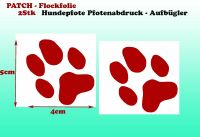 2 Stk STICKER Hundepfote Aufbügler Patch Flockfolie ROT 5x4cm Sachsen - Hohenstein-Ernstthal Vorschau