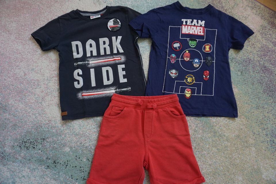 Set Shorts von Gap und Shirt Marvel von Next Gr.110-116 Star Wars in Erding