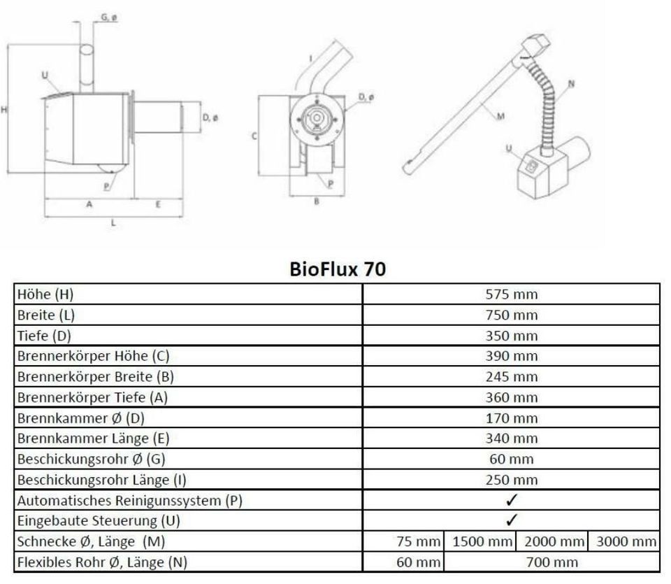 Pelletbrenner BIOFLUX PP-70kW automatischer Pelletbrenner* in Mühlhausen