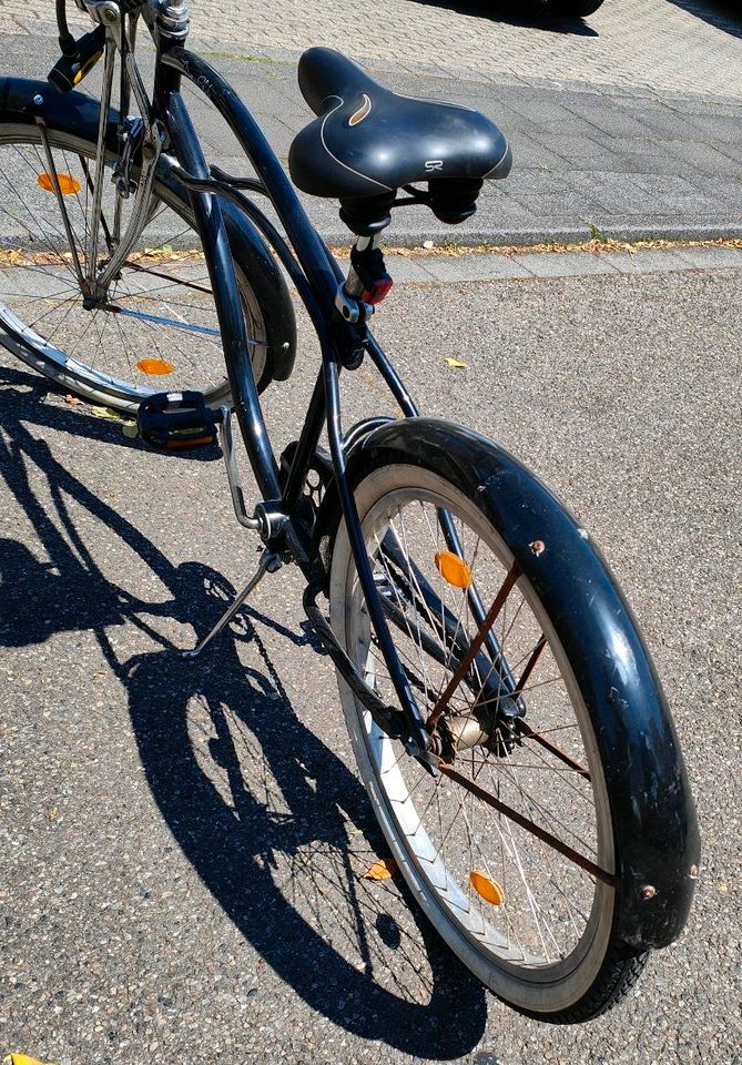 Beachcruiser schwarz Chrome Licht Schloss in Hürth