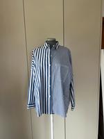 Oversized Hemd Bluse damenbluse blau weiß bershka oberteil Nordrhein-Westfalen - Herford Vorschau