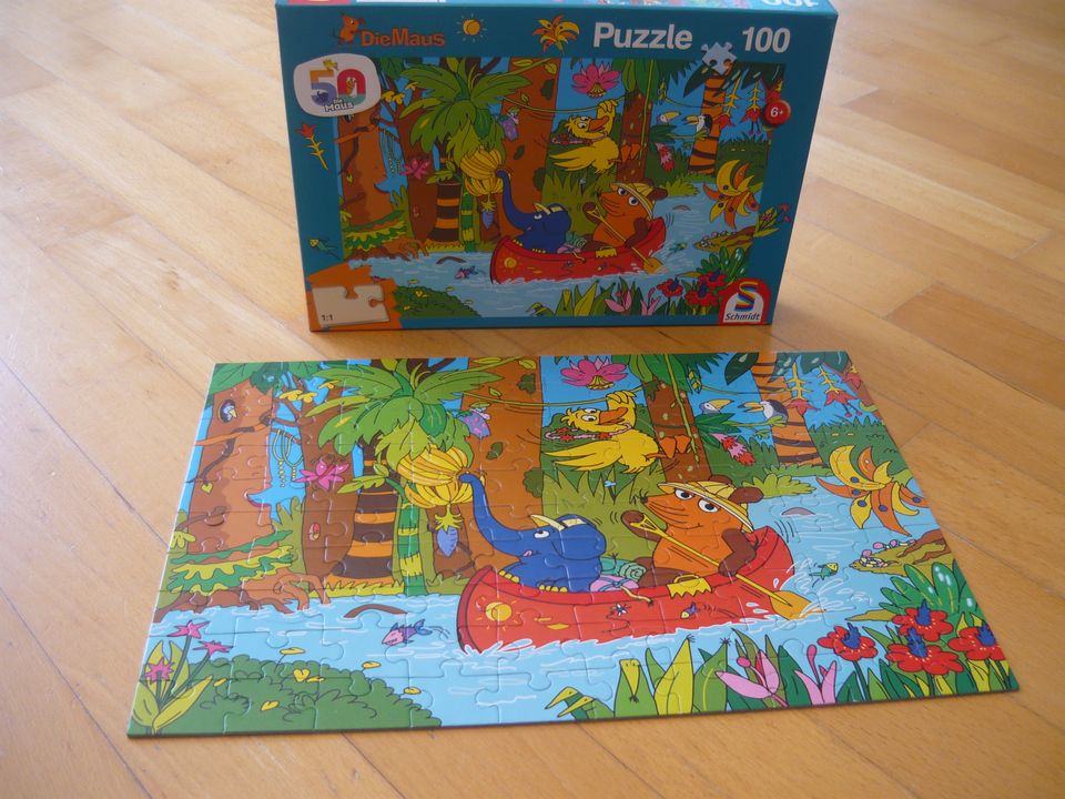 4 x Puzzle: (3x49 und 100 Teile) Die Maus / Baufahrzeuge in Tawern