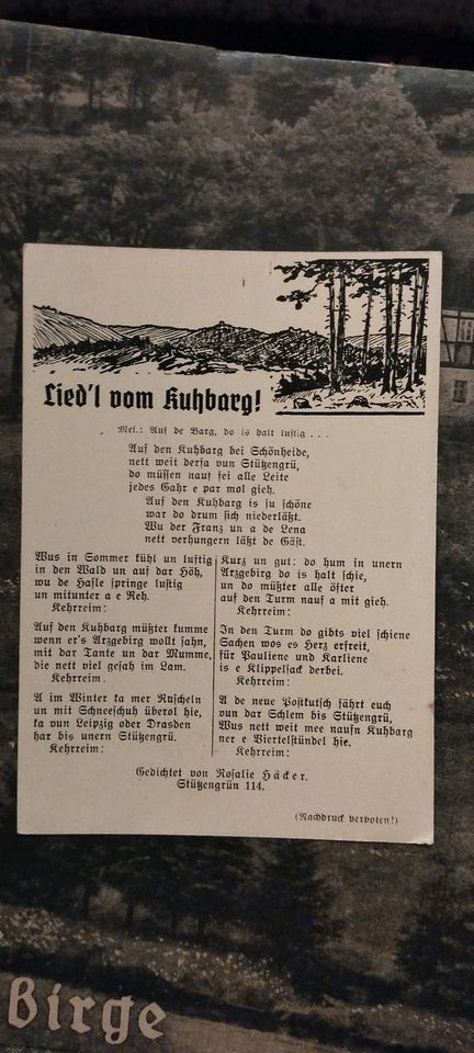 Verschiedene AK Lieder Ansichtskarte alt Vorkrieg Erzgebirge in Bad Kissingen