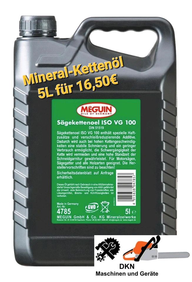 Kettenöl Sägekettenhaftöl Kettensägenöl Mineral (Stihl Husqvarna) in  Rheinland-Pfalz - Kretz