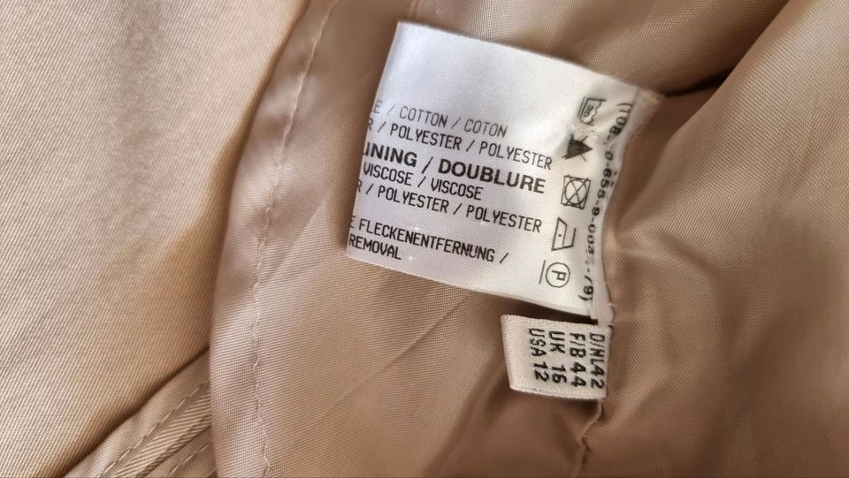 Kim Kara Damen Blazer Jacke Übergangsjacke Gr. 42 beige in Emmendingen