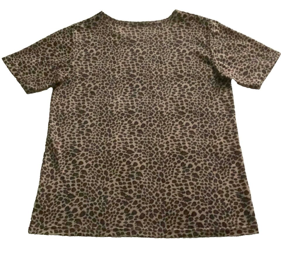 Bluse Top Shirt Kurzarm XL/XXL 42-44 Beige-Braun Animal Print Leo in Lübeck