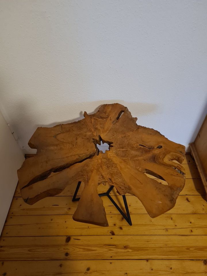 Tisch Holztisch Teak Vollholz Baumscheibe Tisch in Centrum