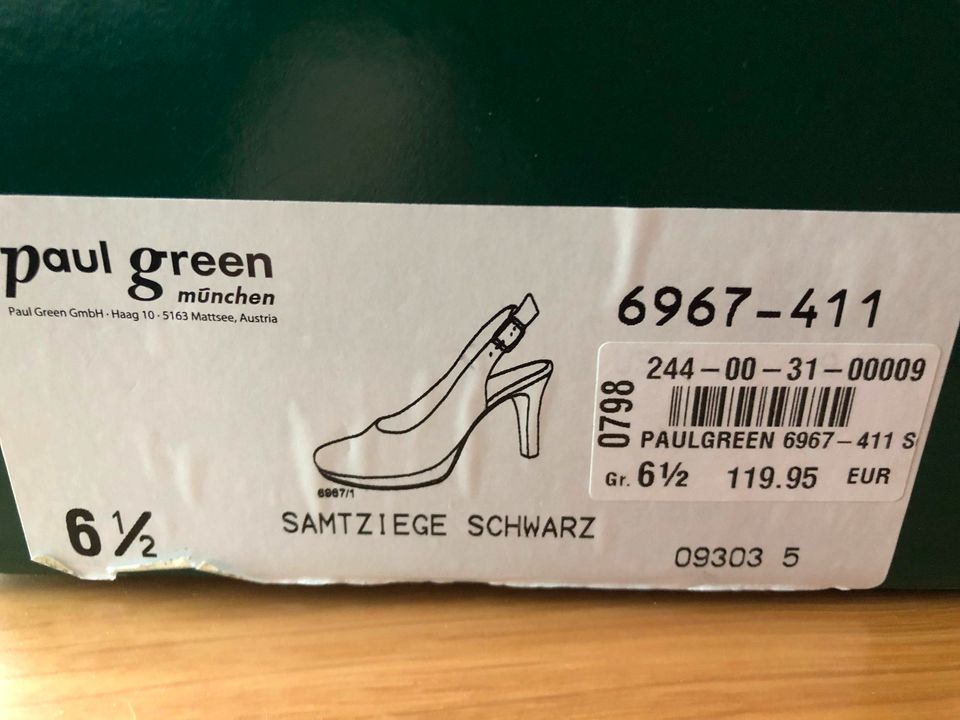 Slingpumps, Paul Green, Gr. 6 1/2, schwarz in Troisdorf