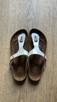 Birkenstock Gizeh Zehentrenner Gr. 38 Silber gebraucht Bayern - Pullach im Isartal Vorschau