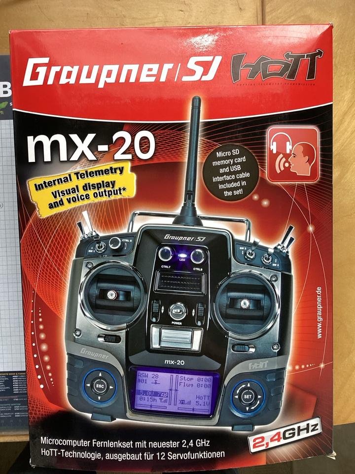 Graupner MX-20 2,4 GHz Hott Sender für GR-12 GR-16 neuwertig in Groß Kreutz