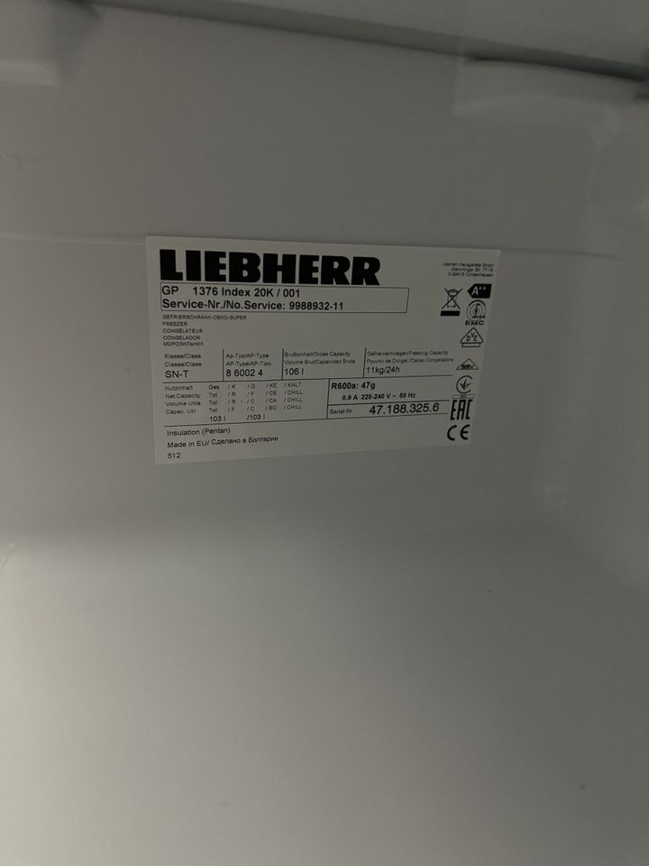 Gefrierschrank Liebherr 85cm A++ / 1 Jahr Garantie / Lieferung in Hamburg
