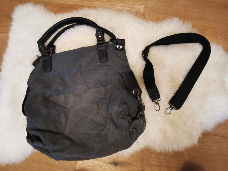 Tasche, Schopper, Shopper, Stern, grau in Mespelbrunn