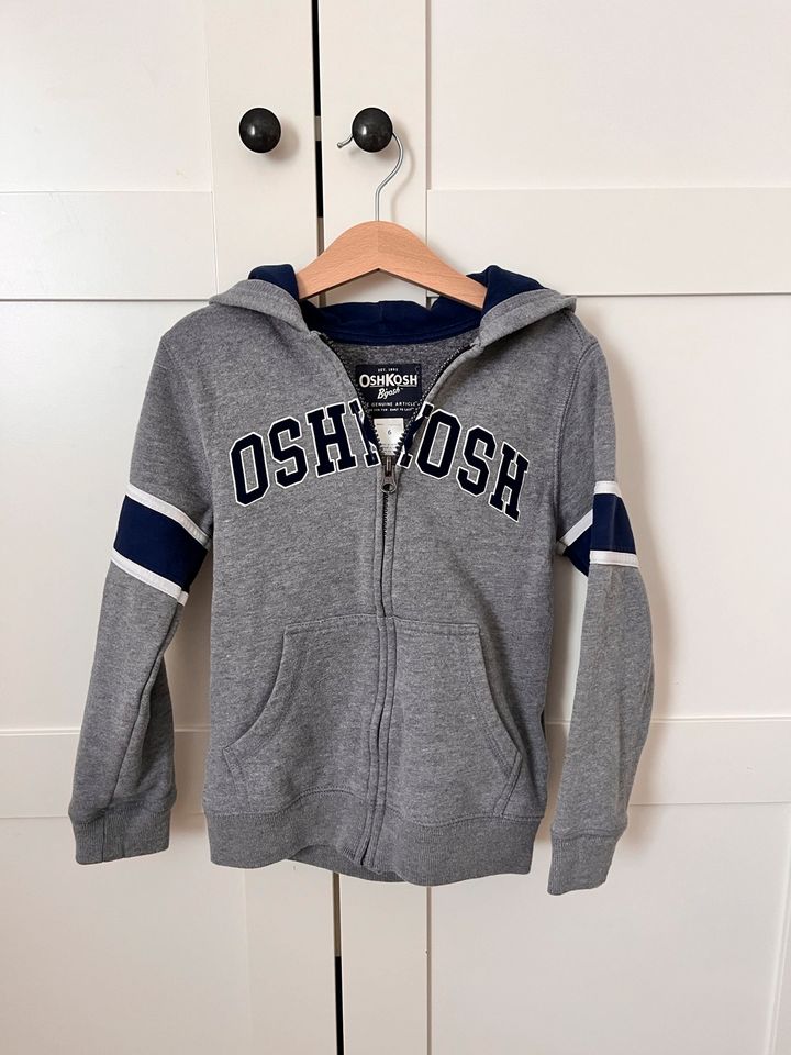 Oshkosh Sweatjacke Kapuzenjacke Hoodie grau/blau 6 116 in Edemissen