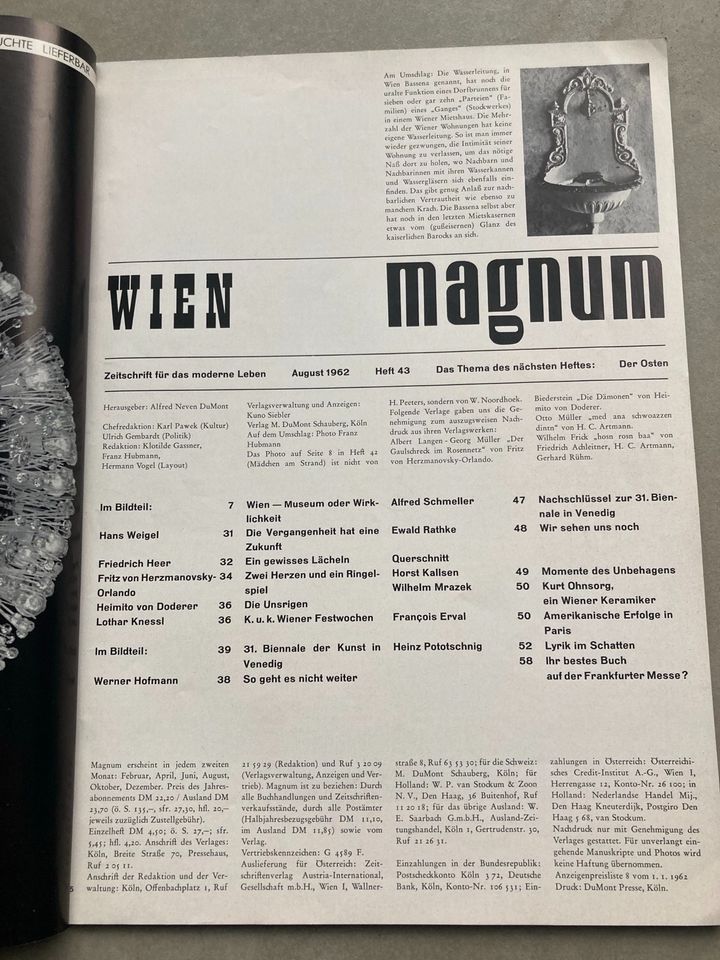 Magnum  Zeitschrift 8 Hefte ab 1957 in München