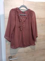 bluse transparent amisu  38 40 M wie neu rot muster Bayern - Geratskirchen Vorschau