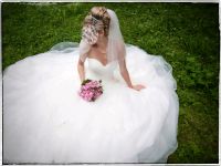 ❤️ Brautkleid ❤️ Hochzeitskleid Weiß Tüll A Linie Schleier Thüringen - Roßdorf Vorschau