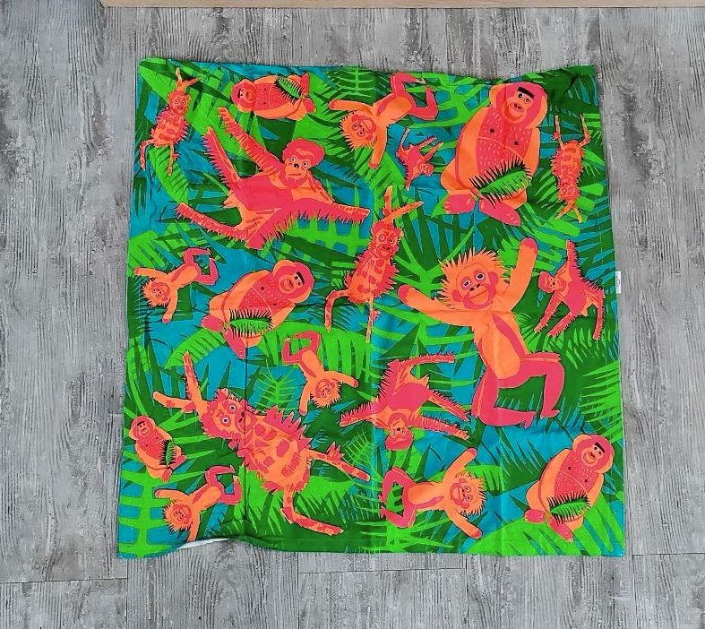 Lush KnotWrap Dschungel Affen orange grün, Bandana Geschenkpapier in Bad Salzdetfurth