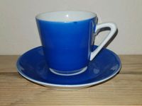 niedliche KAHLA Espresso-Tasse mit Unterteller * blau-weiß Dresden - Cossebaude Vorschau