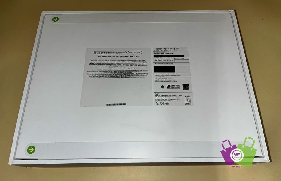 MacBook Pro 14“2023 M3 PRO/512/18GB-Space Black"MRX33D/A" NEU/OVP in Centrum