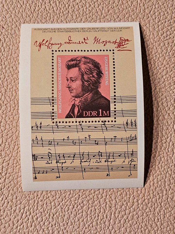 Briefmarke DDR Mozart in Wallerstein