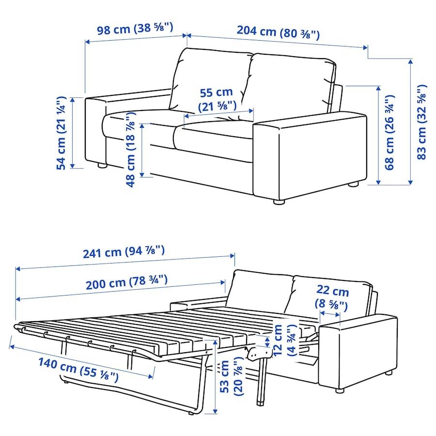 Blaues Sofa mit Schlaffunktion in Kornwestheim