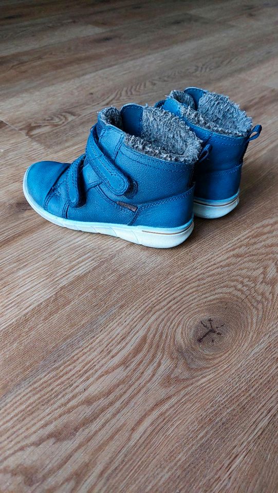 Ecco Gr. 26 Stiefel Winterschuhe gefüttert blau Leder leicht in Bernau