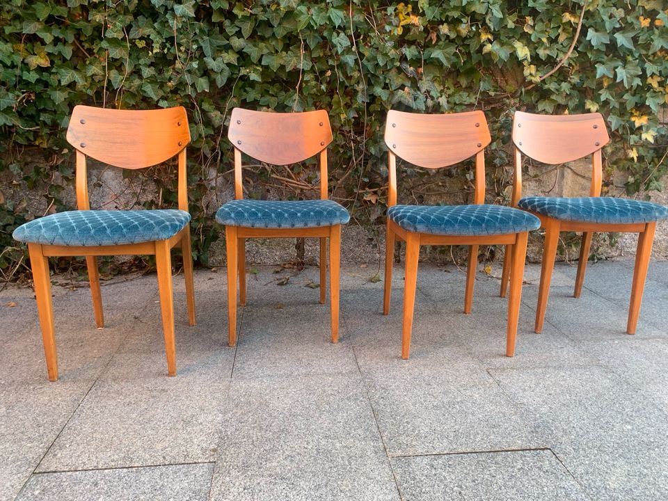 4 Mid Century Teakholz Stühle von Benze, 1960er in Tübingen