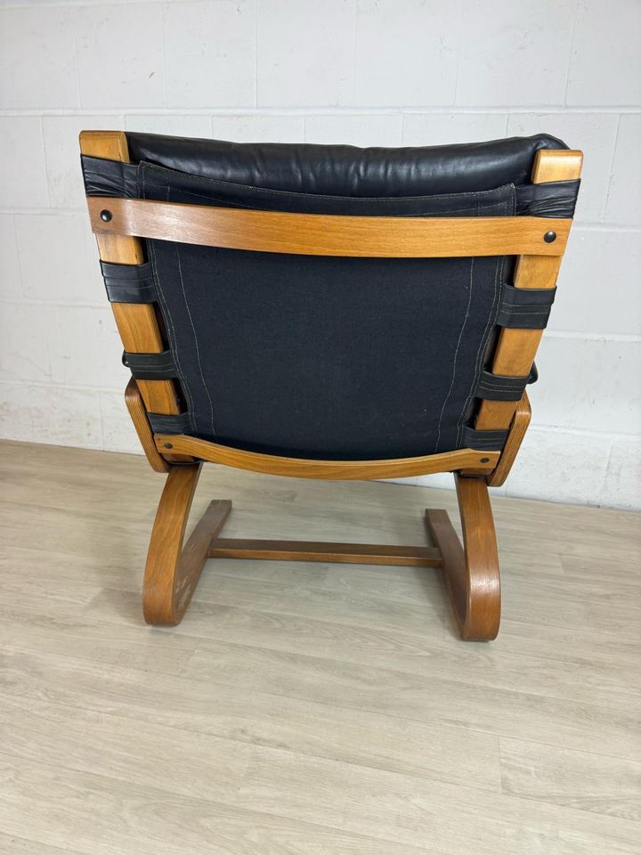 Vintage Teak Sessel Leder Norwegen 70er Rykken Rybo 60er in Delmenhorst