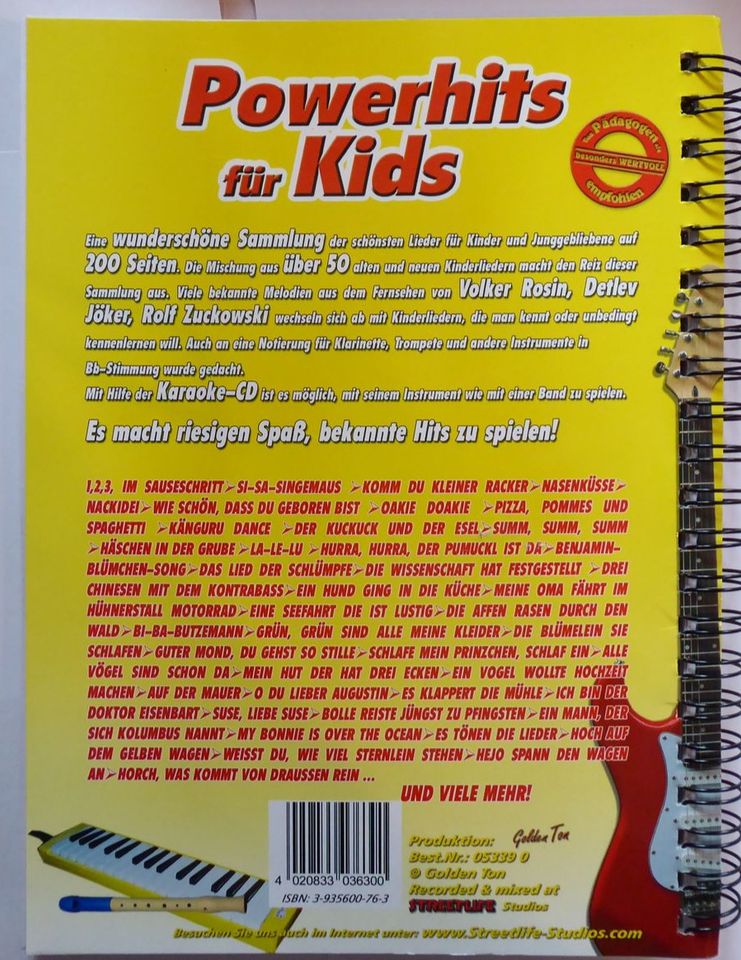 Liederbuch Noten für Kids, Gitarre, Flöte, Klavier, Akkordeon, .. in Ansbach